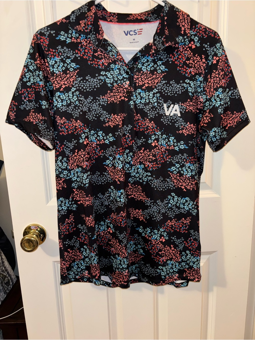 Veterans Affairs Dri-Fit Floral Collared Tee Size M